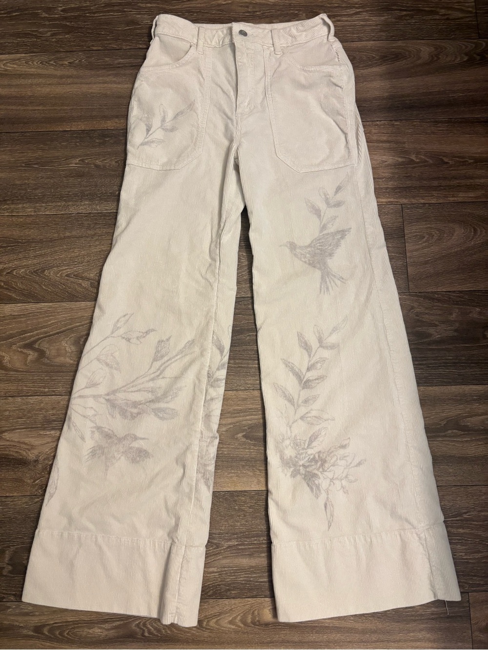 Pilcro The Rylan Relaxed High-Rise Flare Corduroy Jeans Soft cream Size 27